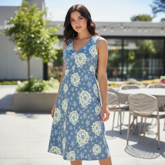 Toad&Co Blue Rose Marie Sleeveless Dress - Size Small - Picture 1 of 9